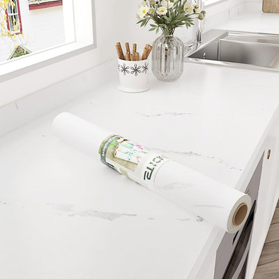 Papel contacto mármol blanco mate autoadhesivo para encimeras