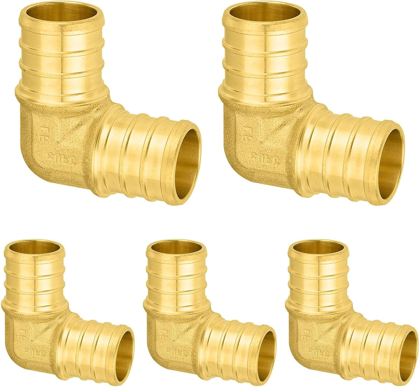Pack 5 Accesorios PEX 1pulg Codo 90 Grados Latón