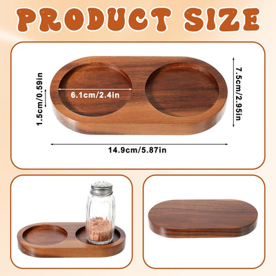 Bandeja madera acacia para molinillo sal y pimienta 2.5pulg