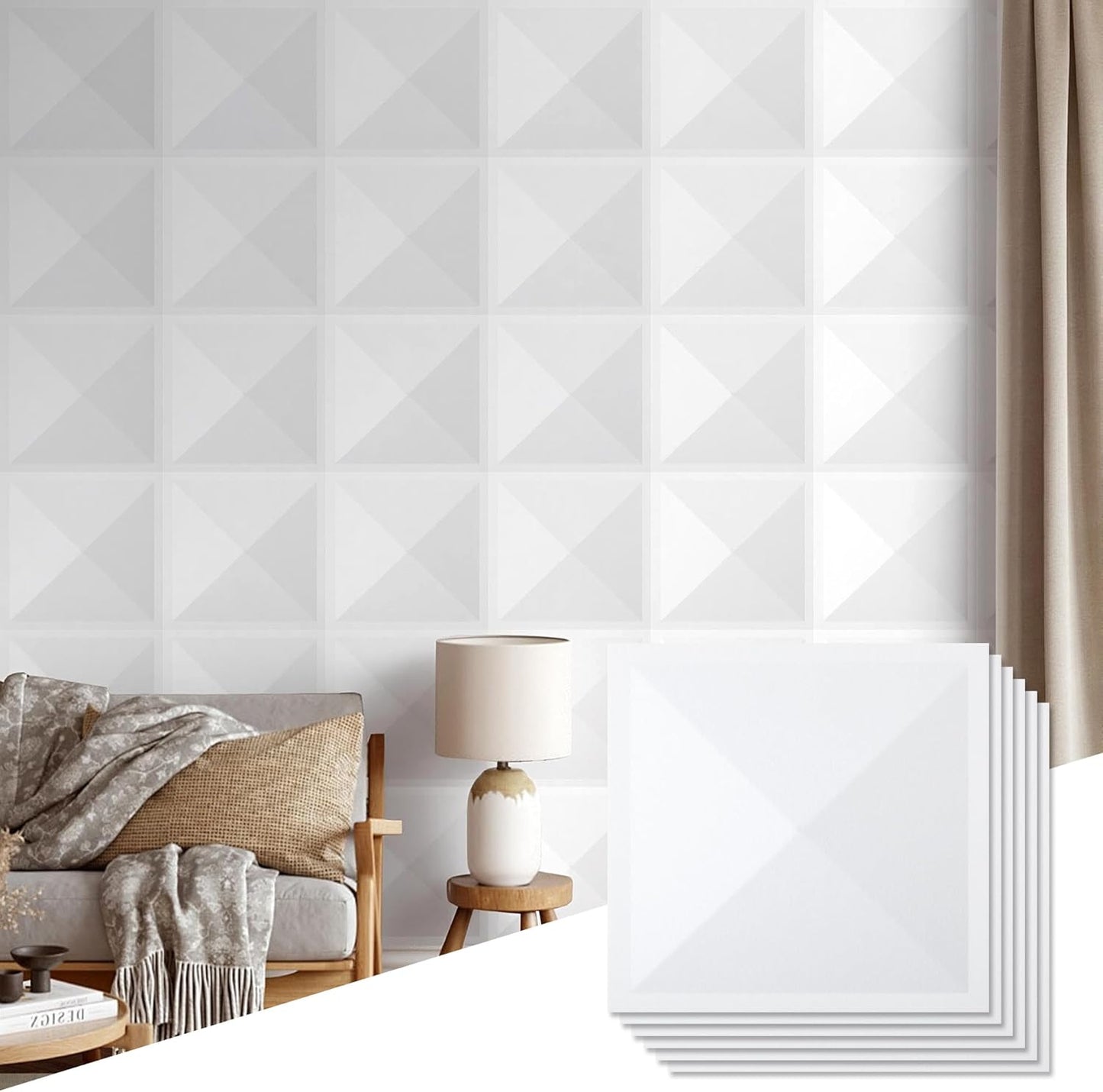 12 Paneles Pared 3D Fieltro Decorativo Oficina Sala