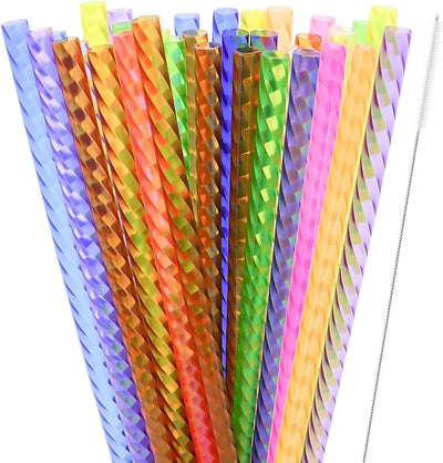 50 popotes reutilizables con cepillo limpiador, 9.06 pulgadas de largo para tarros Mason 12-16 oz y vasos