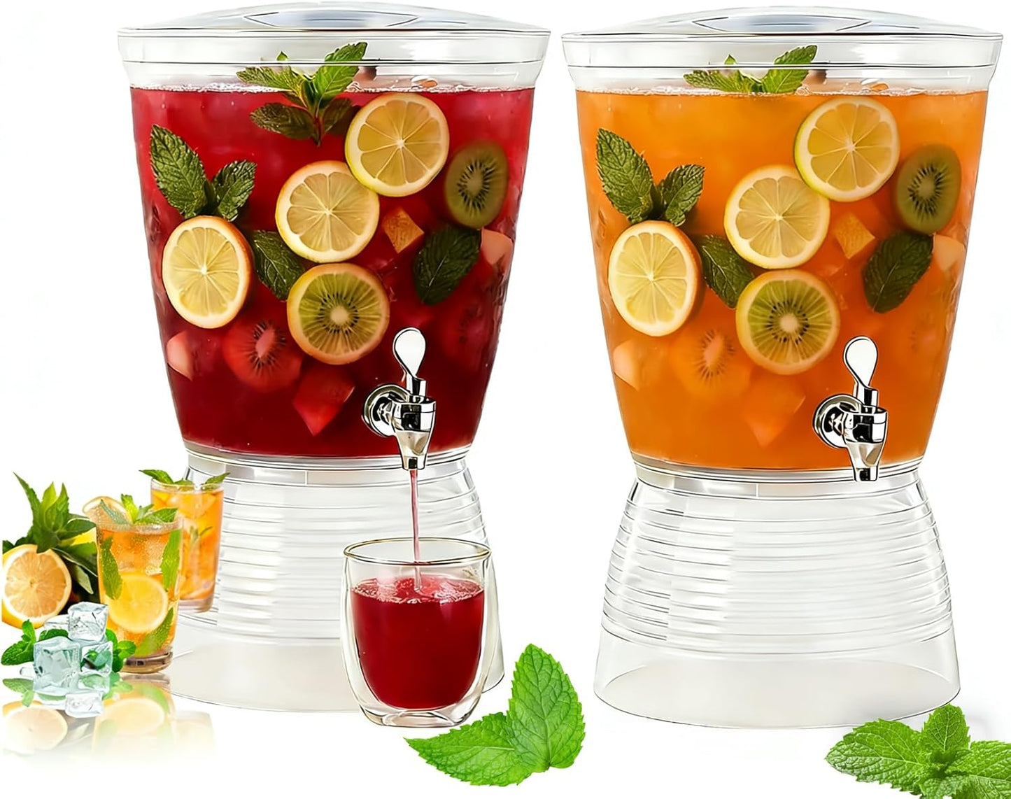 Pack 2 Dispensadores Bebidas 2.7gal Encimera Base Desmontable