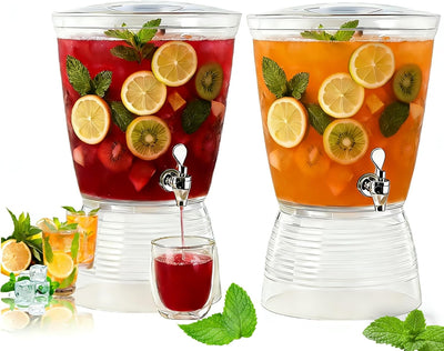 Pack 2 Dispensadores Bebidas 2.7gal Encimera Base Desmontable