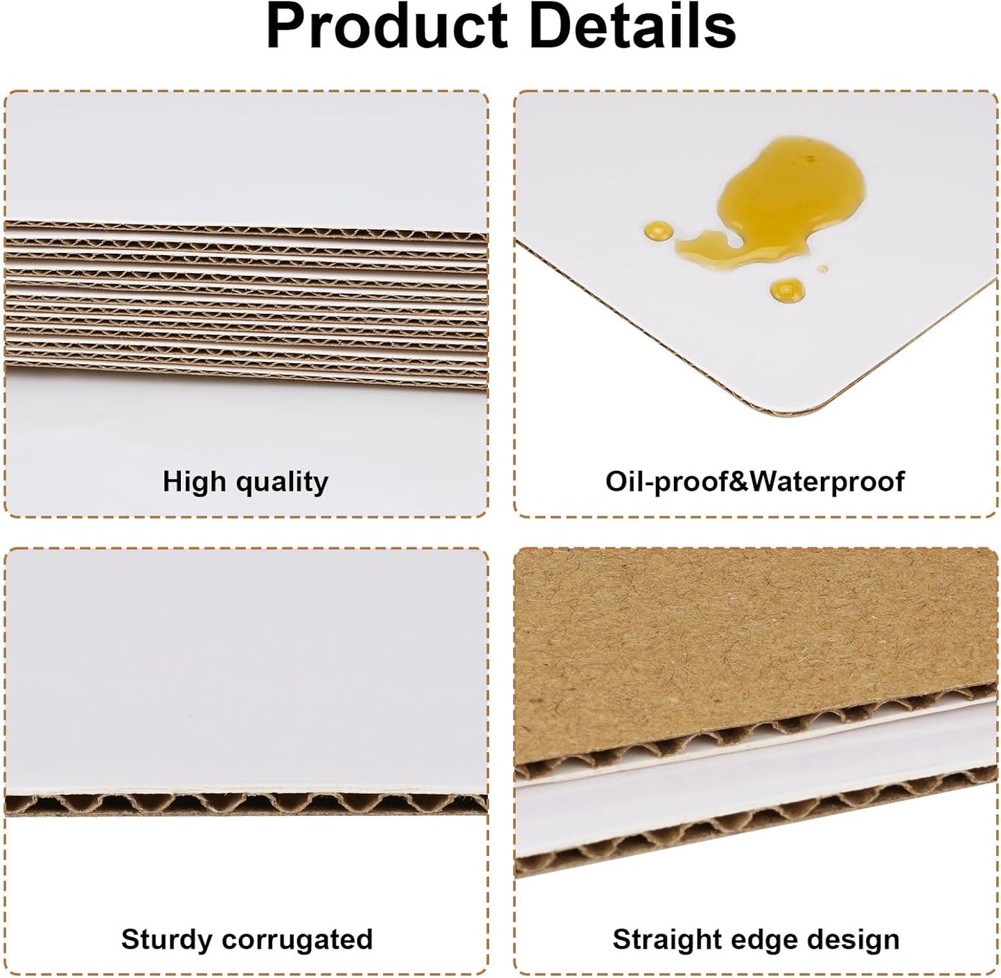 Tableros para tartas de 13.39 x 9.84 pulgadas, cartón blanco resistente