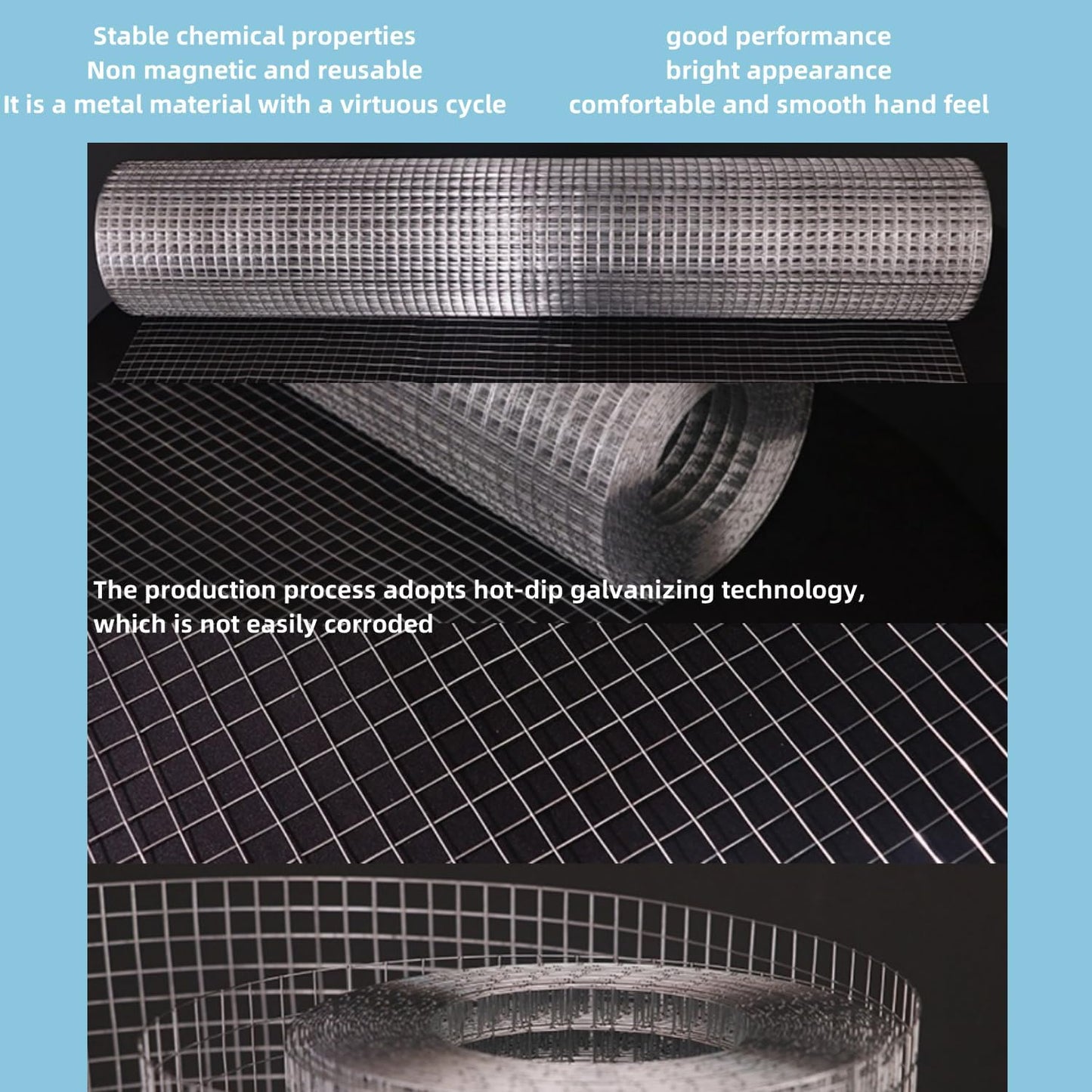 Paño hardware galvanizado 1/2pulg 48x100pulg para valla pollo