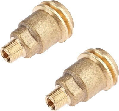 Adaptador manguera gas propano 1/4pulg latón paquete 2