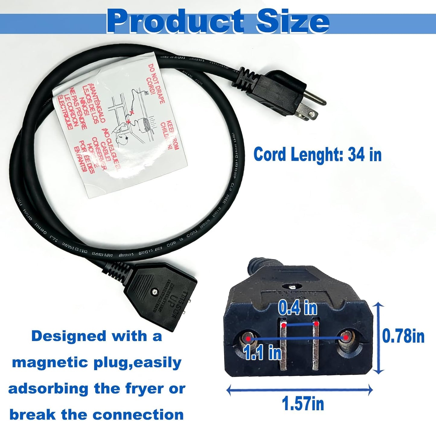 Cable magnético repuesto freidora Masterbuilt 10L