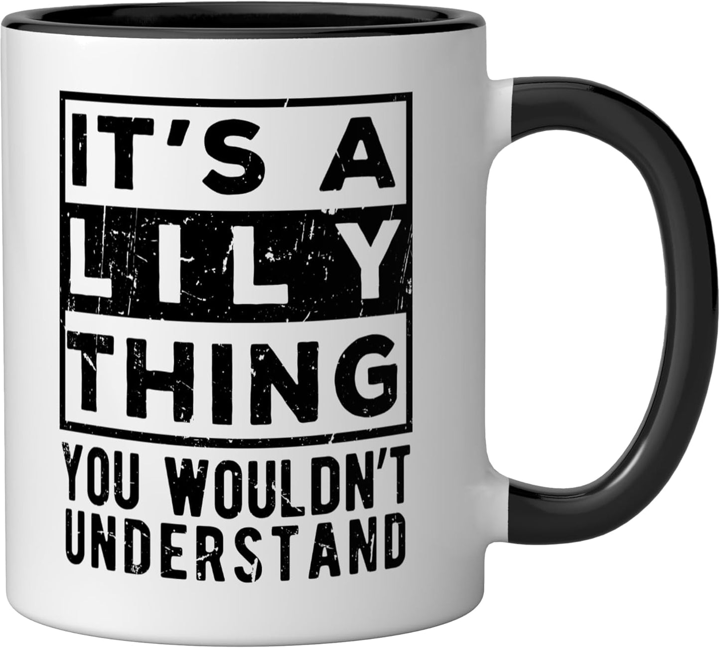 Taza cerámica con frase divertida en negro y blanco