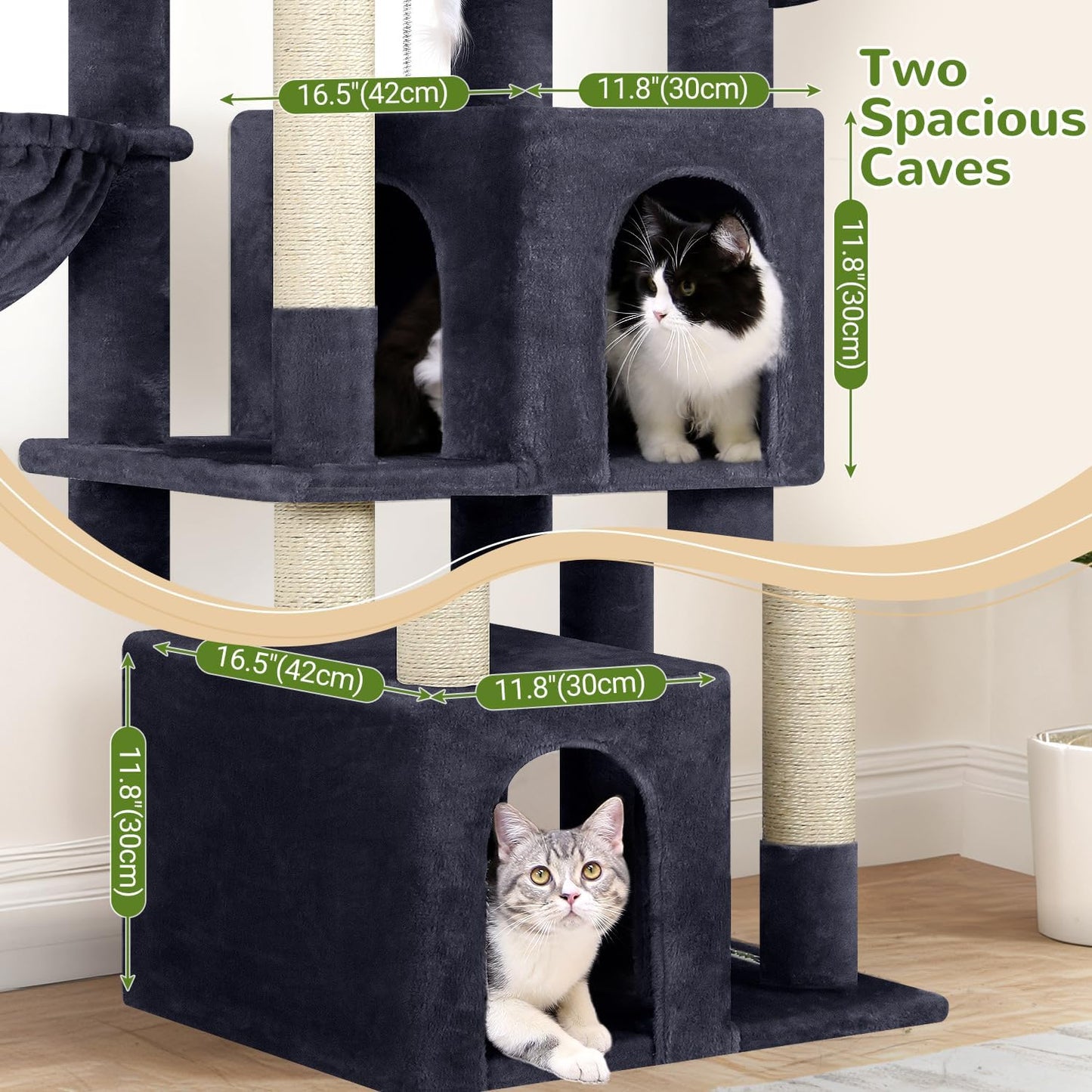 Árbol gato resistente 68pulg para gatos grandes 20lb 5 postes
