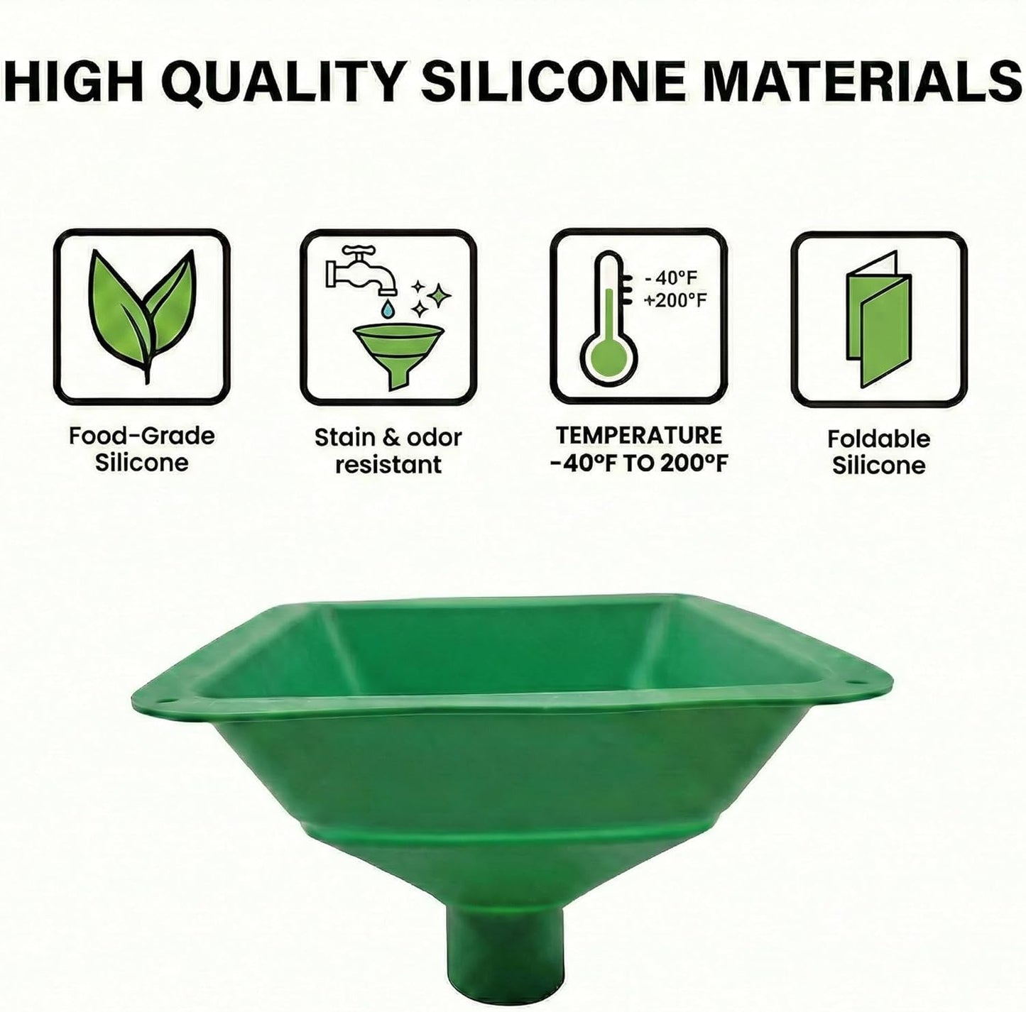 Embudo liofilizador plegable silicona alimenticia boca ancha