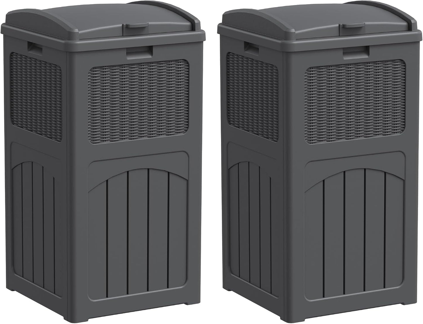 2 Cajas Resina Impermeables para Cubos Basura Gris