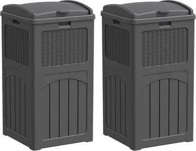 2 Cajas Resina Impermeables para Cubos Basura Gris
