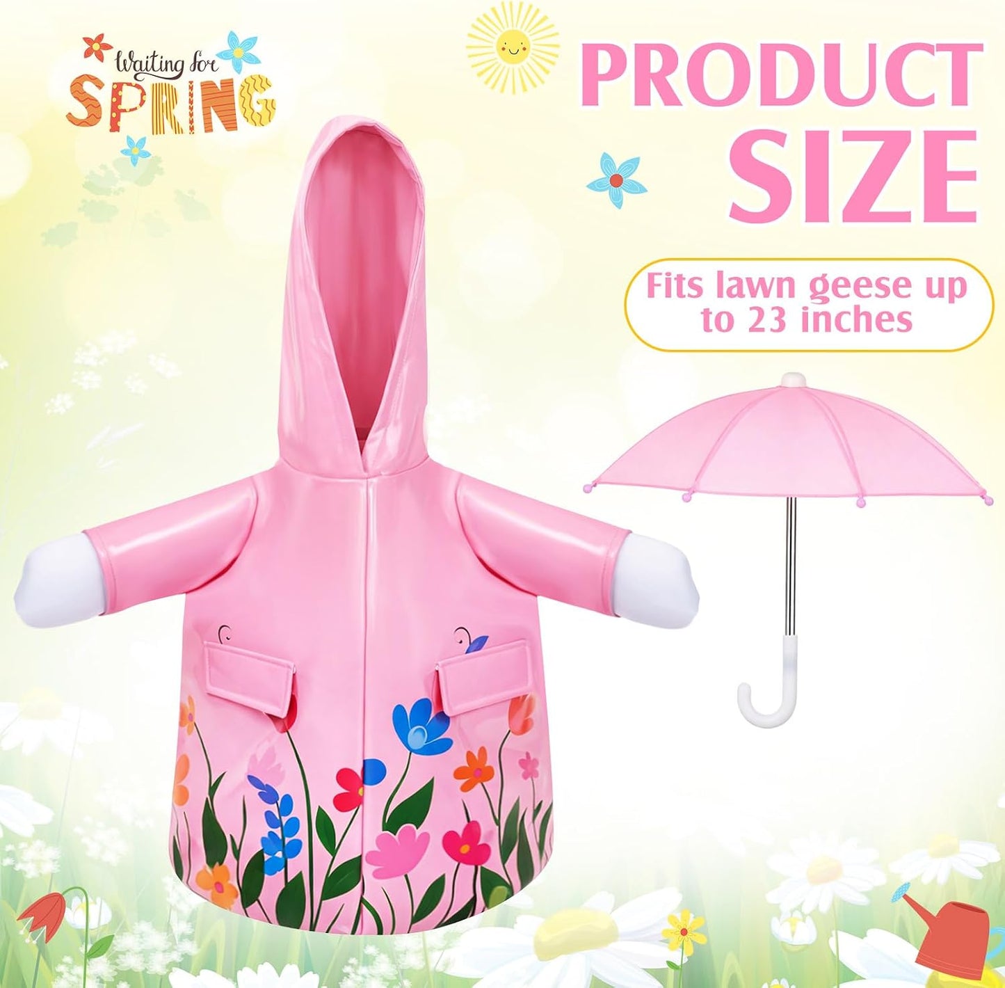 Disfraz ganso paraguas falda flor rosa patio 23pulg