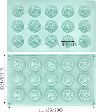 Moldes de silicona para fondant rosa con 15 cavidades