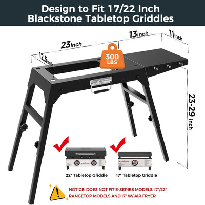 Soporte plegable parrilla Blackstone 17-22pulg patas ajustables