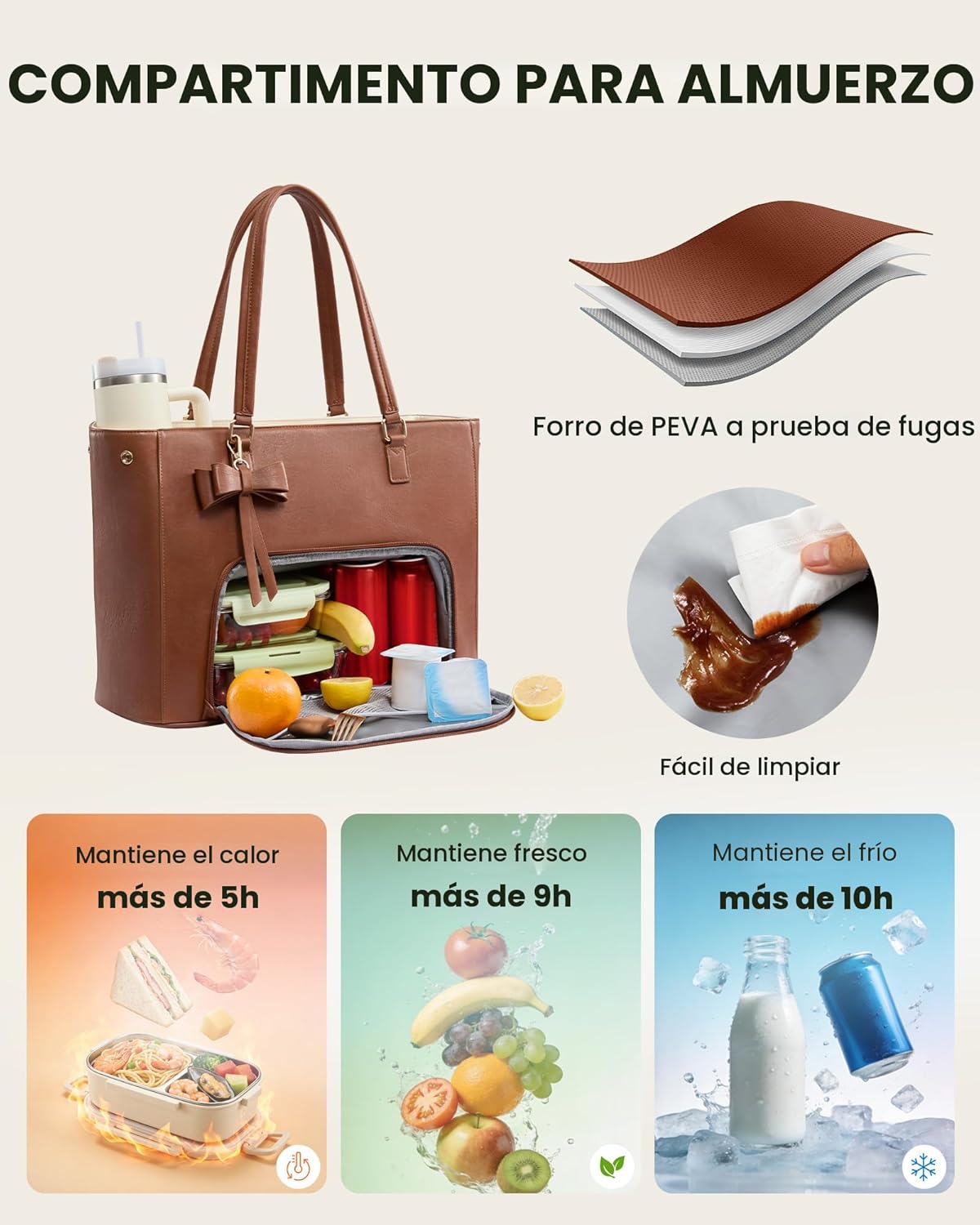 Bolsa trabajo 3en1 para laptop soporte vasos profesionales