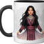 Taza cerámica para niña Hmong, negro/blanco