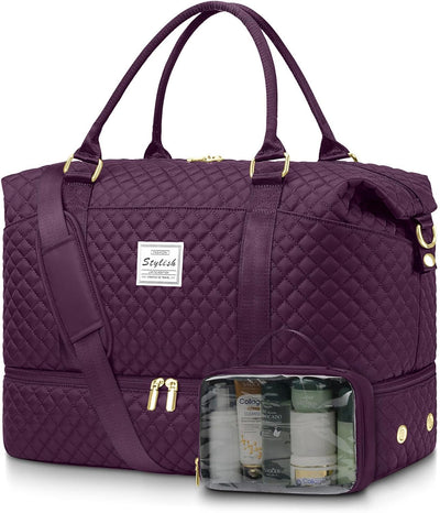 Bolsa viaje mujer con compartimento zapatos 21-morado oscuro