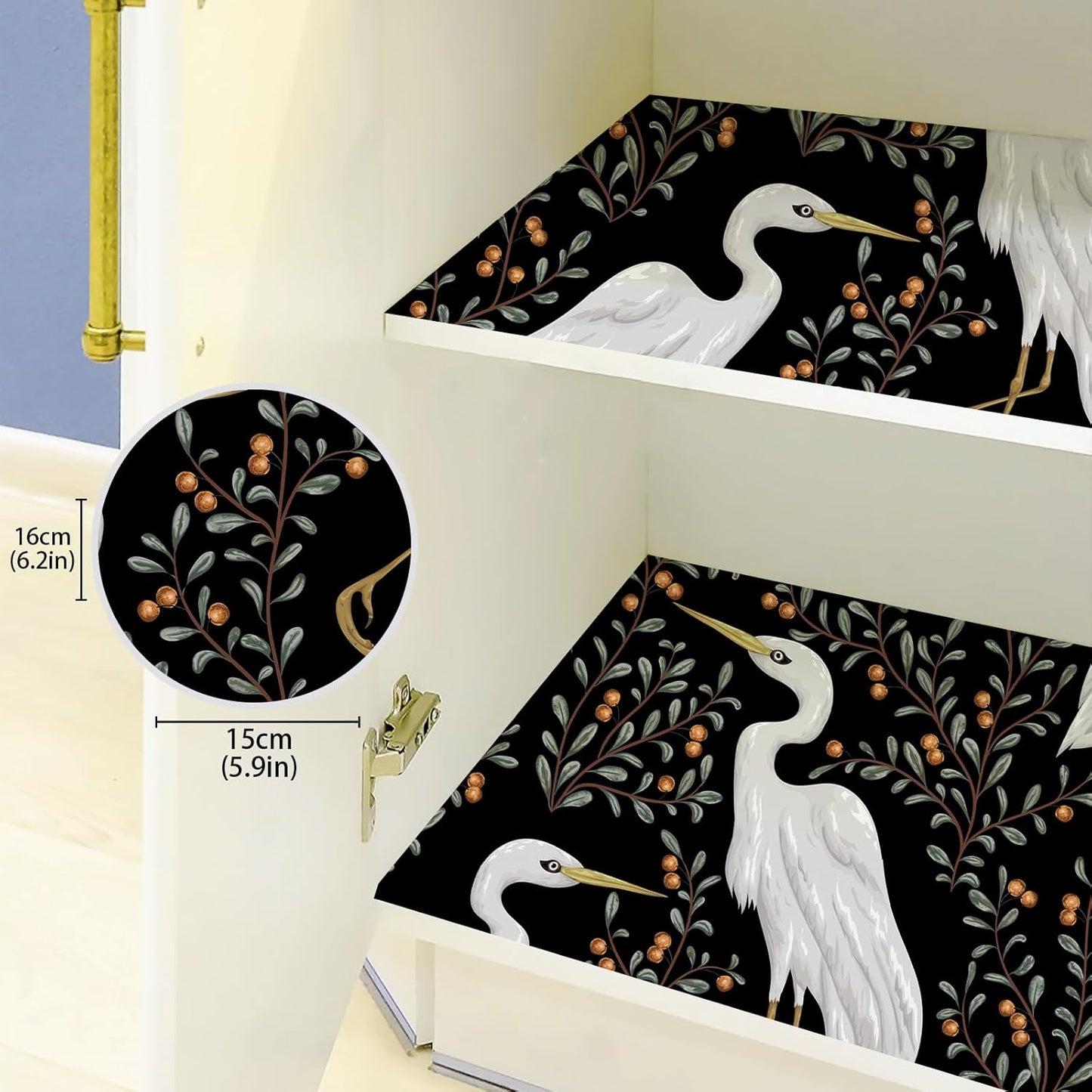Papel adhesivo para estantes cocina baño 17.3