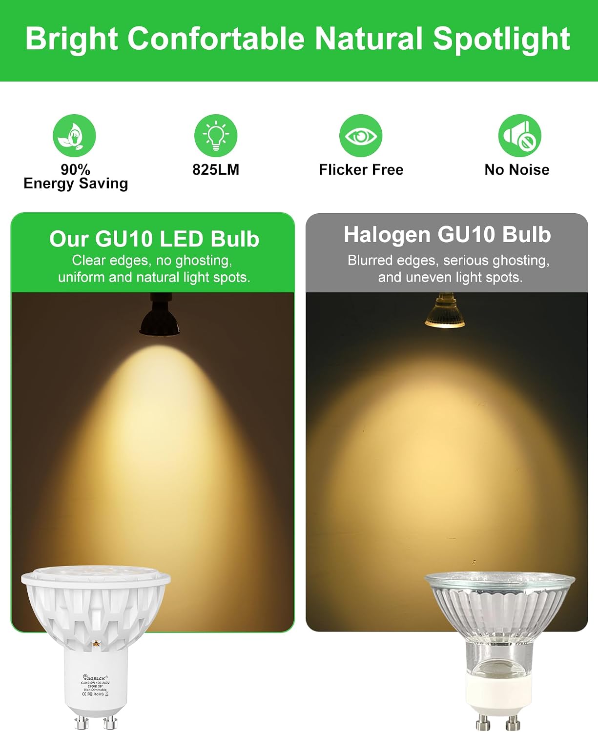 Bombilla LED GU10 5W blanco cálido 2700K equivalente 50W