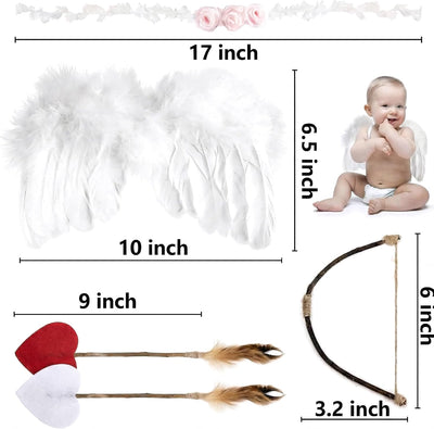 Alas de ángel bebé 5 pzas kit foto Cupido con diadema