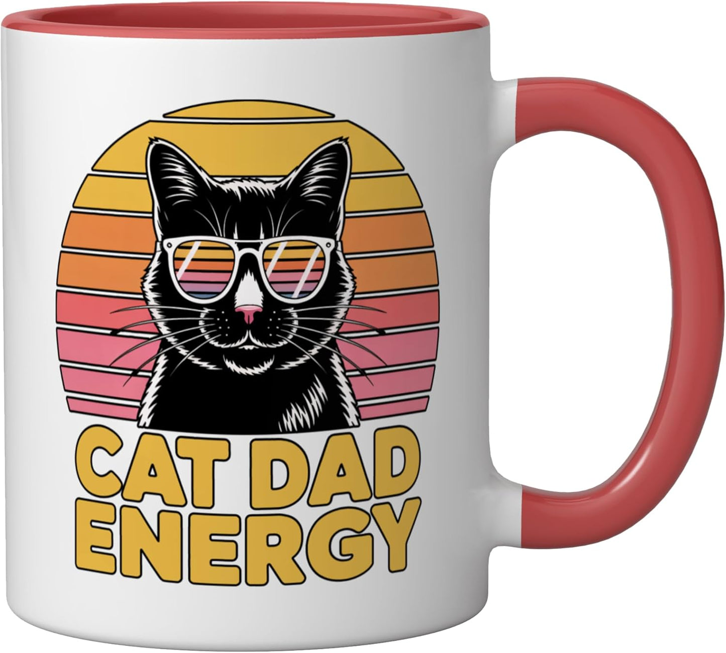 Taza Cerámica para Mascotas Roja/Blanca