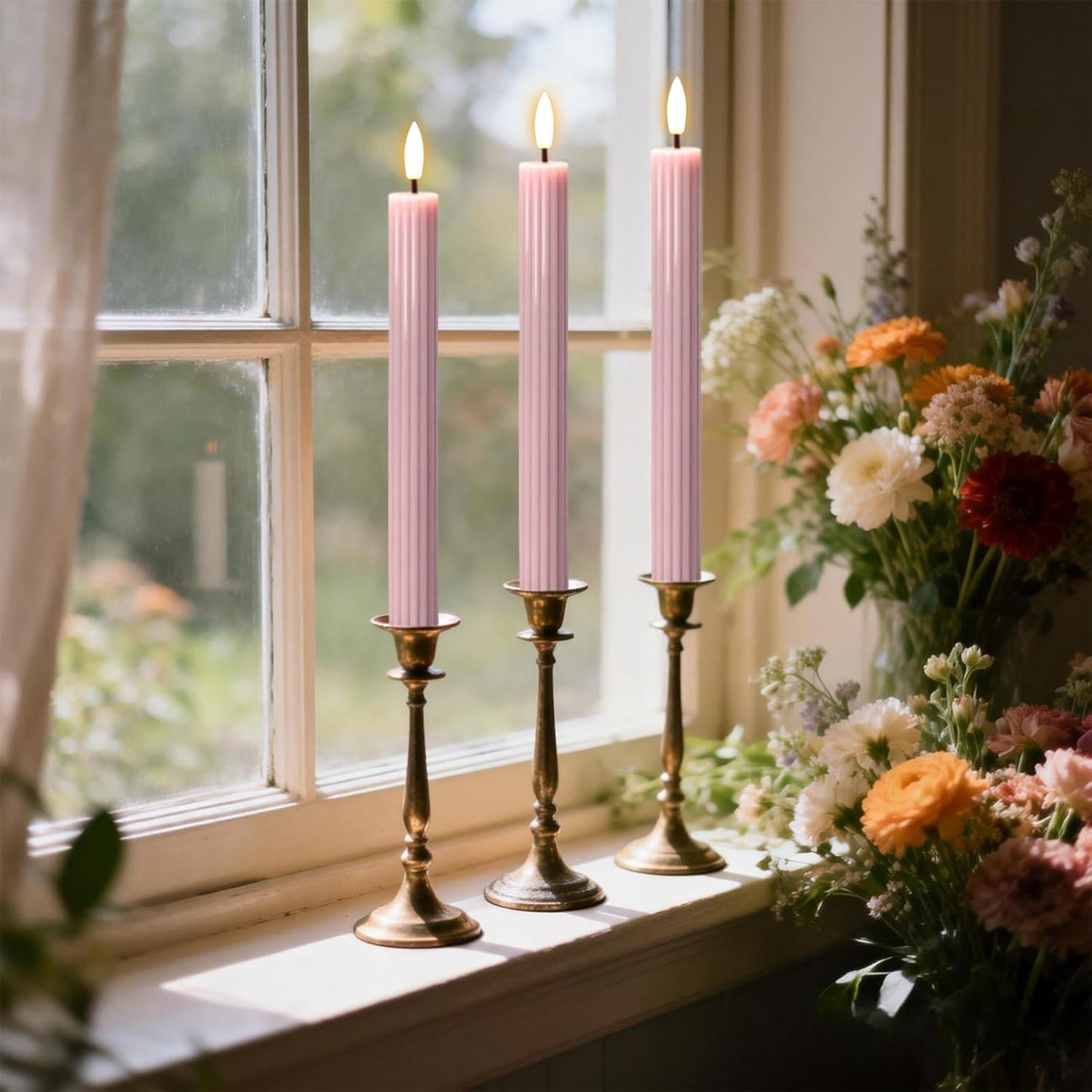 Velas LED rosadas con control remoto