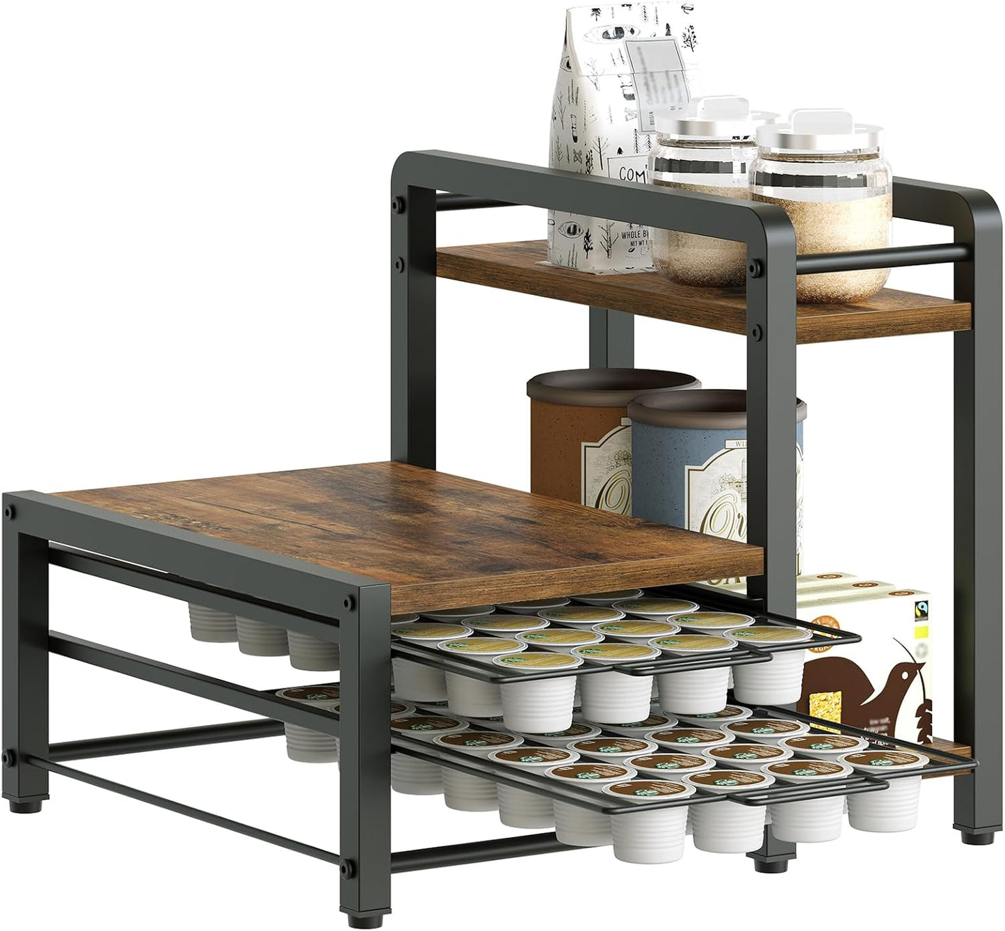 Portavasos para cafetera Yatiney con estante para copas de vino