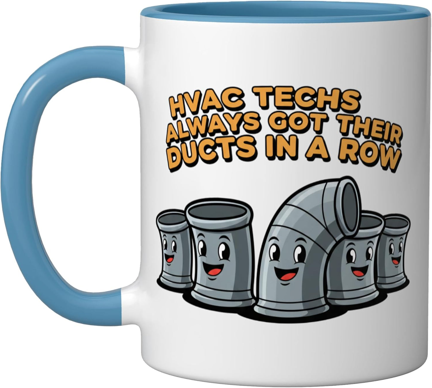 Taza de cerámica divertida de HVAC azul blanco