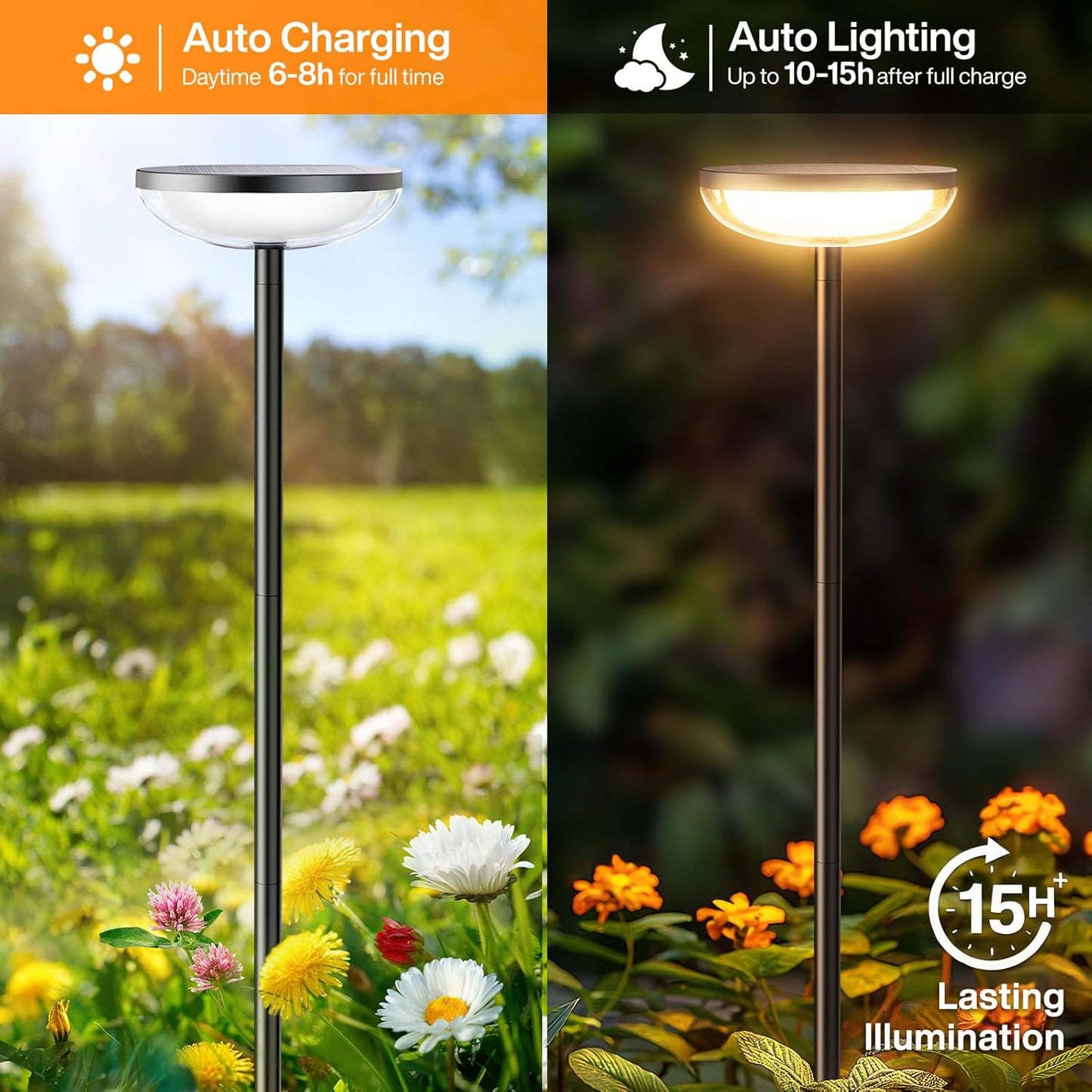 Luz solar para senderos exterior 2 Pzas 15 hrs