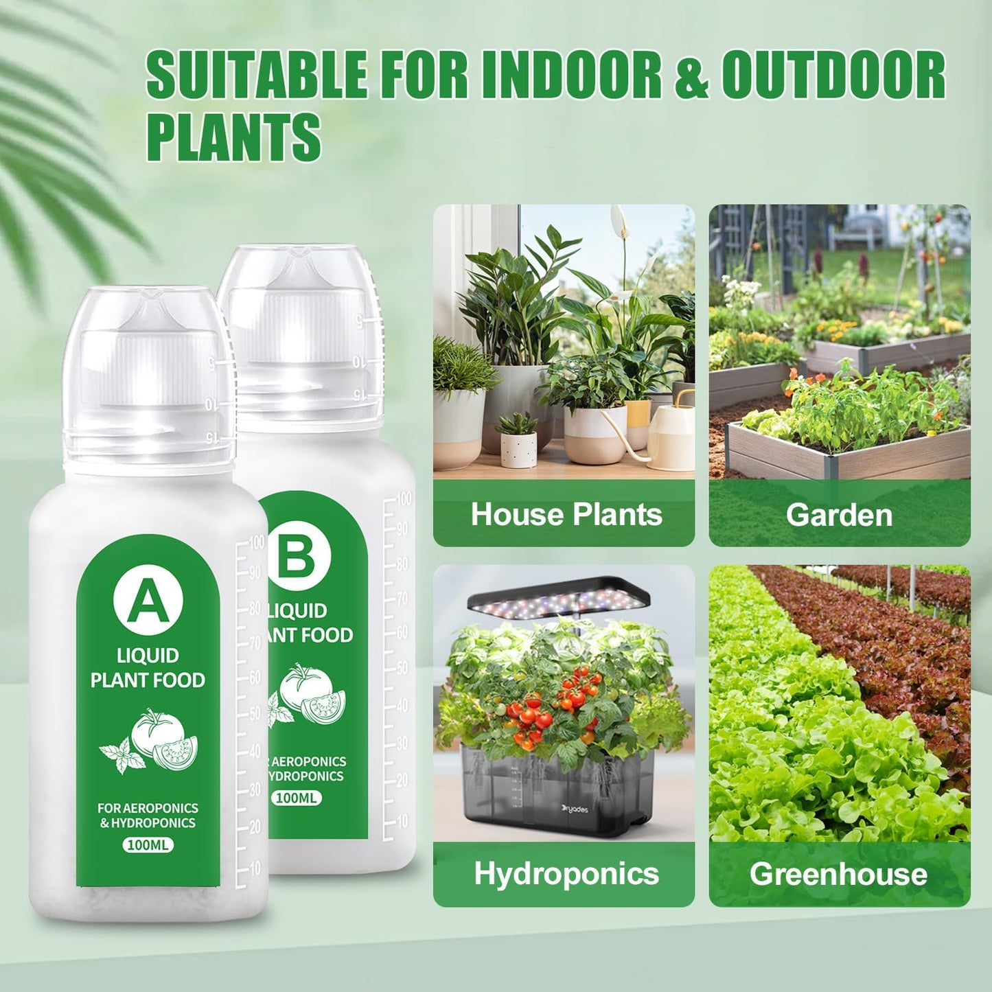 Solución hidropónica A & B 27.1oz para hierbas y verduras