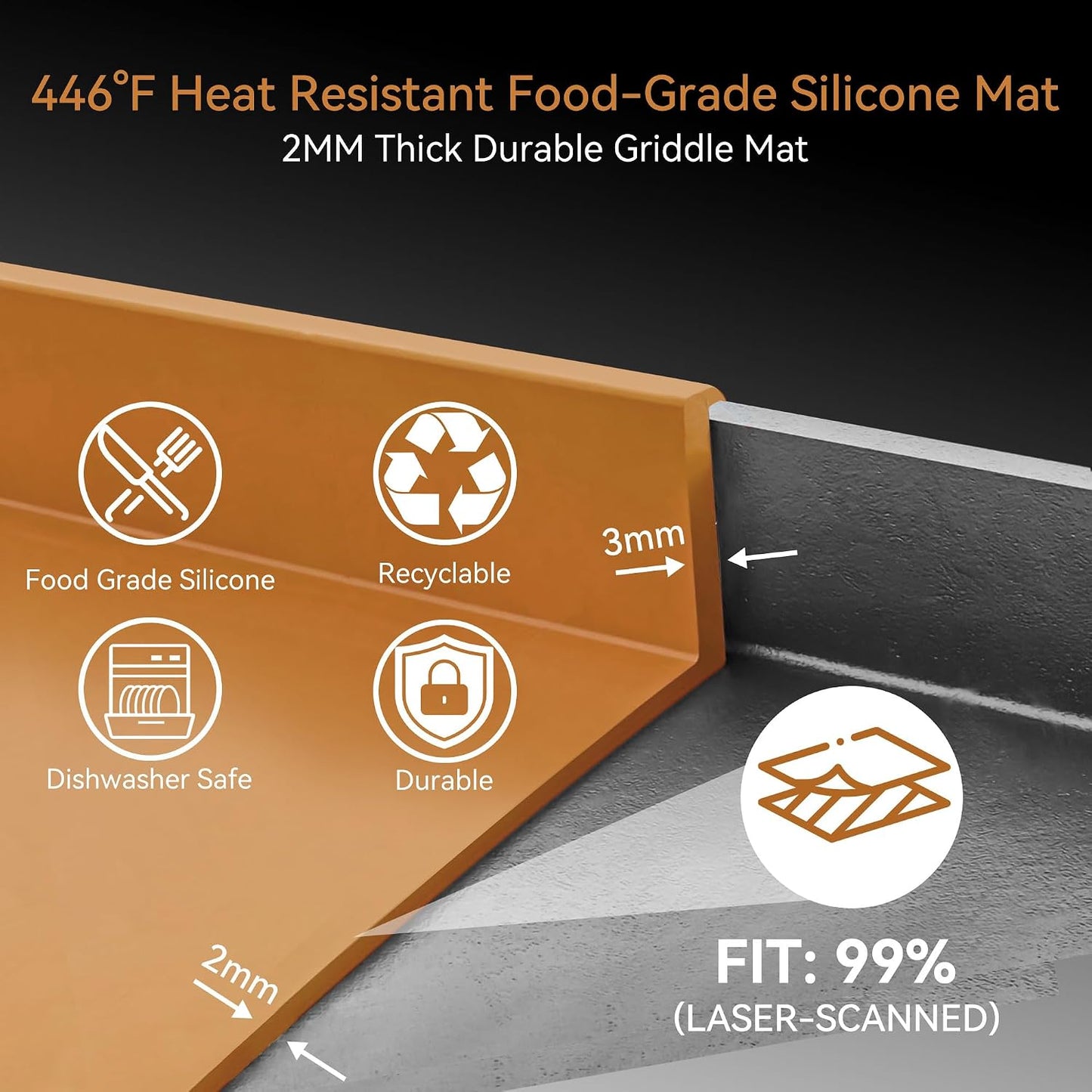 Funda silicona parrilla Blackstone 36pulg con alfombrilla 16pulg