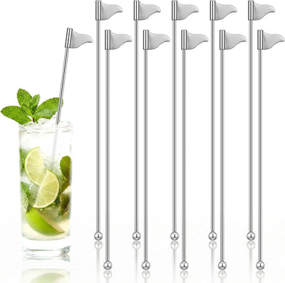 Palitos de metal para agitadores de cóctel de golf Hushee 7.87 pulgadas reutilizables