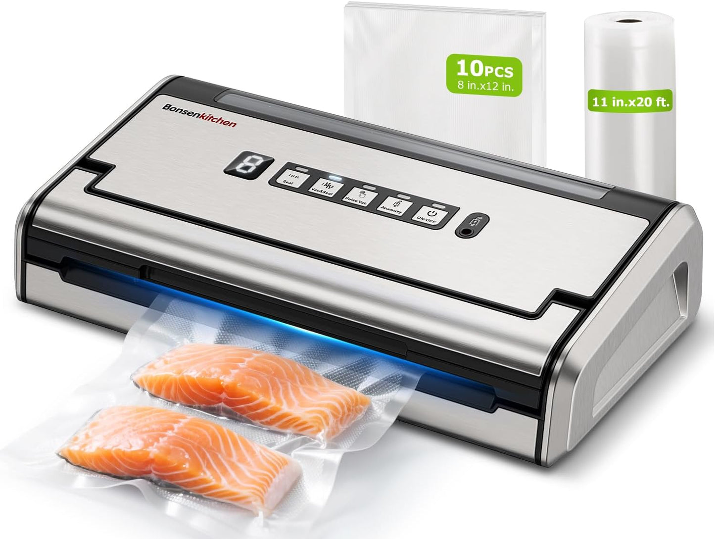 Sellador al vacío para alimentos con temporizador digital