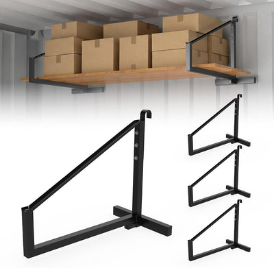 4 Soportes Acero Contenedores Envío 21.52x14.57pulg Negro