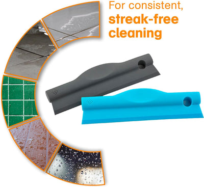 Limpiacristales con hoja silicona y mango flexible coche baño