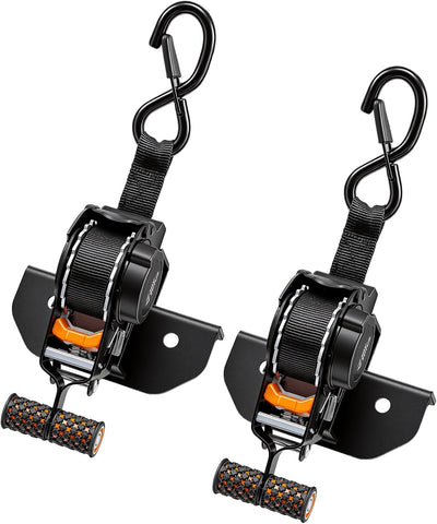 2 Correas Retráctiles Tubo Cuadrado 10x1pulg 1500lb Negro