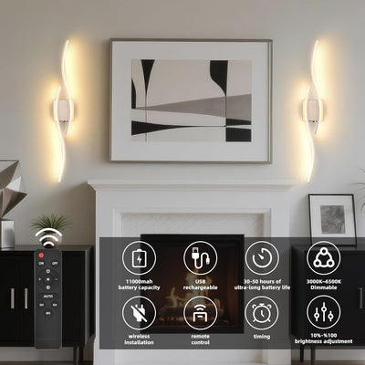 Aplique pared LED inalámbrico recargable 31.4pulg 3 colores