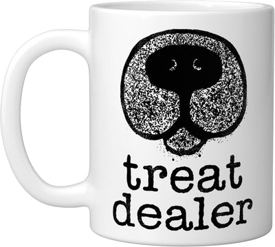 Taza cerámica para perro con mensaje en nariz blanca