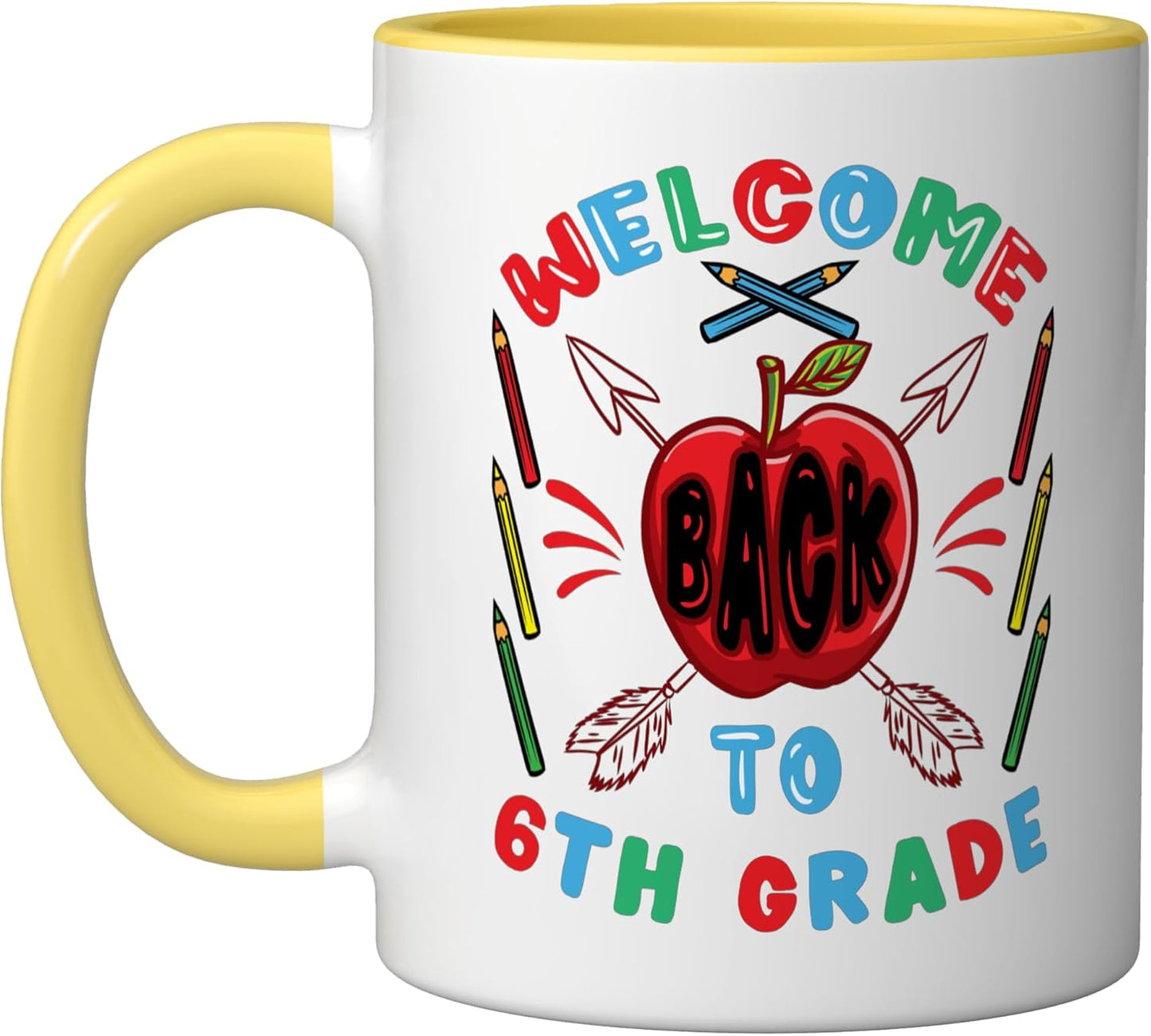 Taza Cerámica Primer Día de Clase 6to Grado Amarillo/Blanco