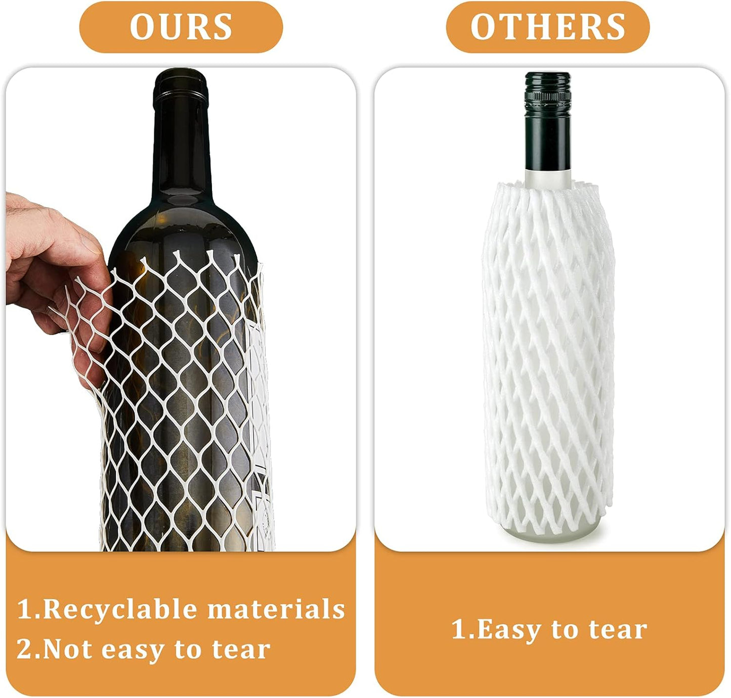 Fundas protectoras de malla para botellas de vino 7.8pulg