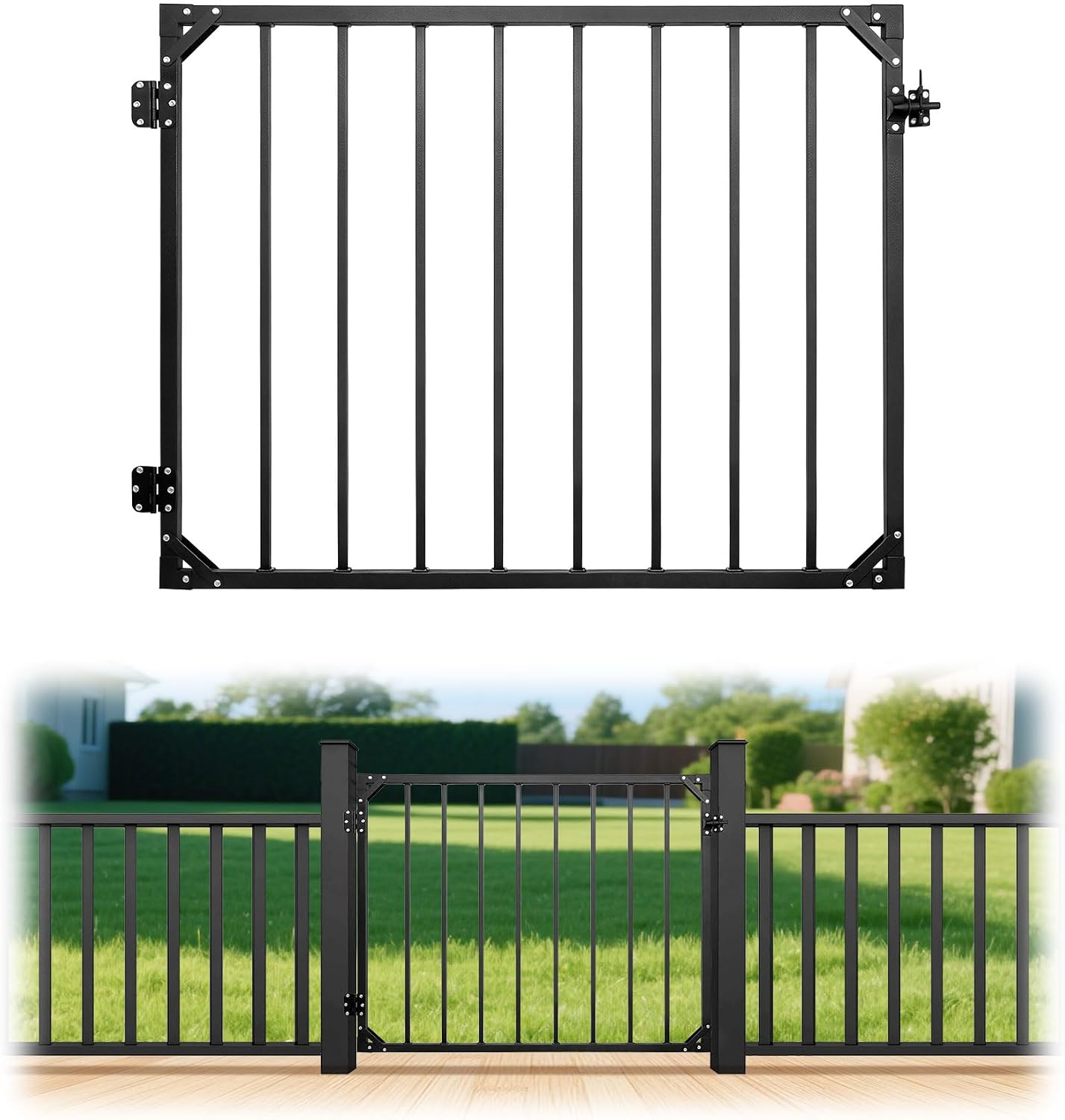 Puerta cubierta metal 38pulg bisagras pestillo ajustable