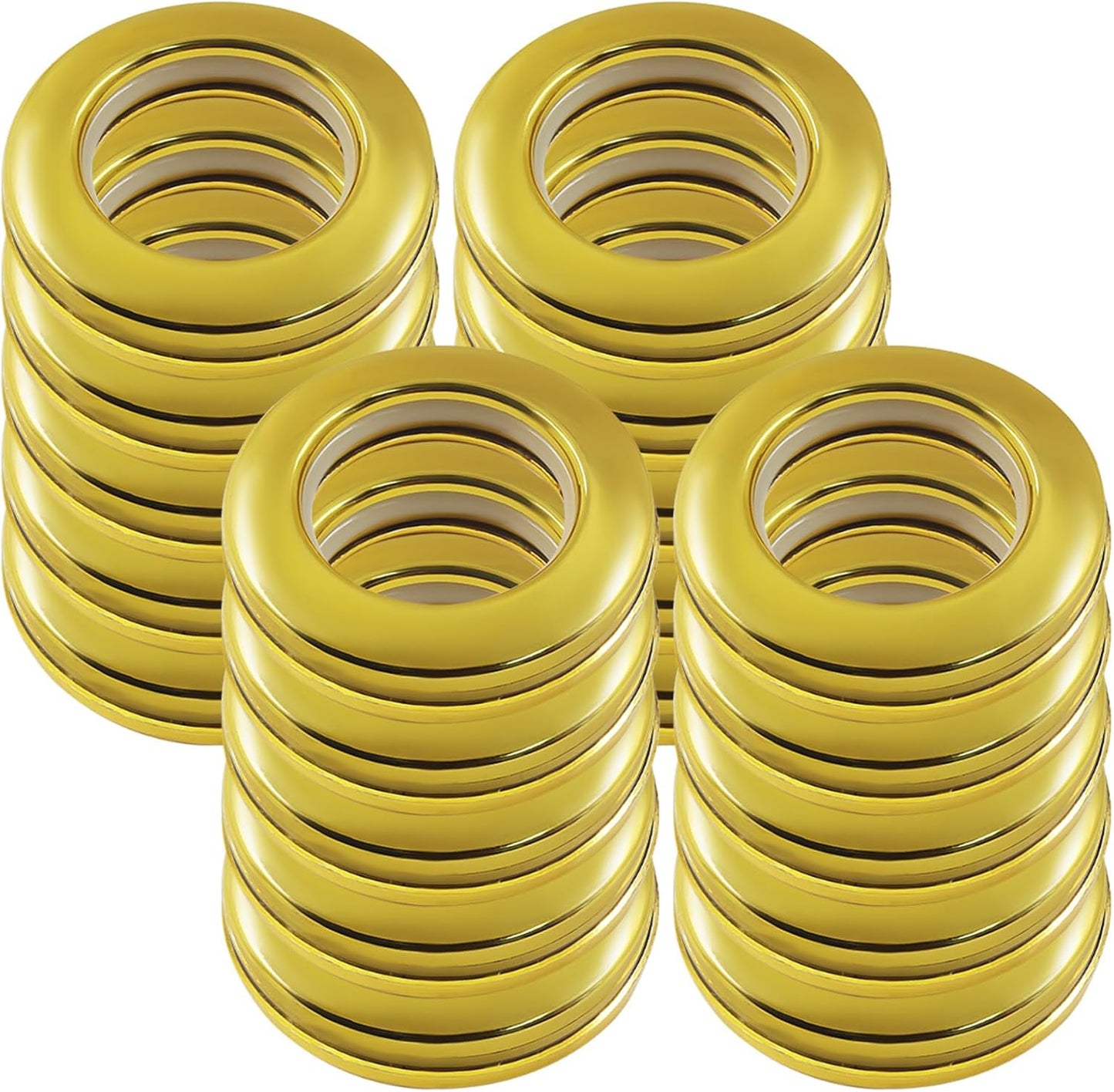 20 Anillos Cortina Plata Mate Diámetro 1-9/16pulg