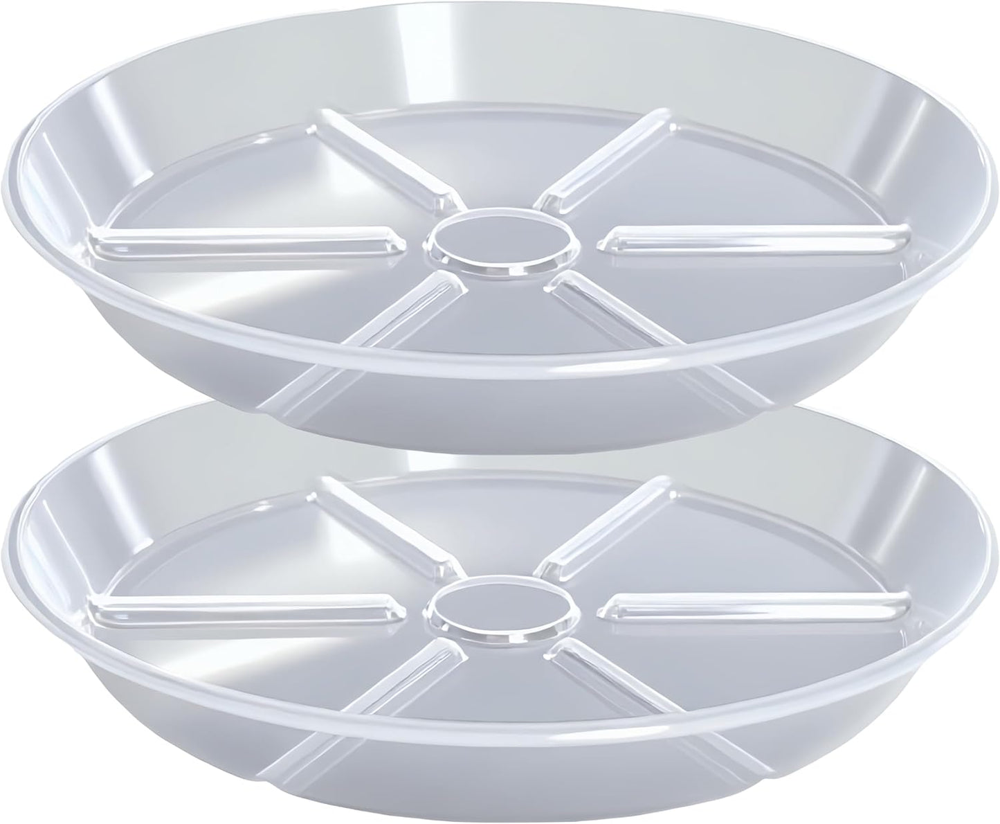 Bandeja plantas 14pulg 2 pack platillos transparentes redondos