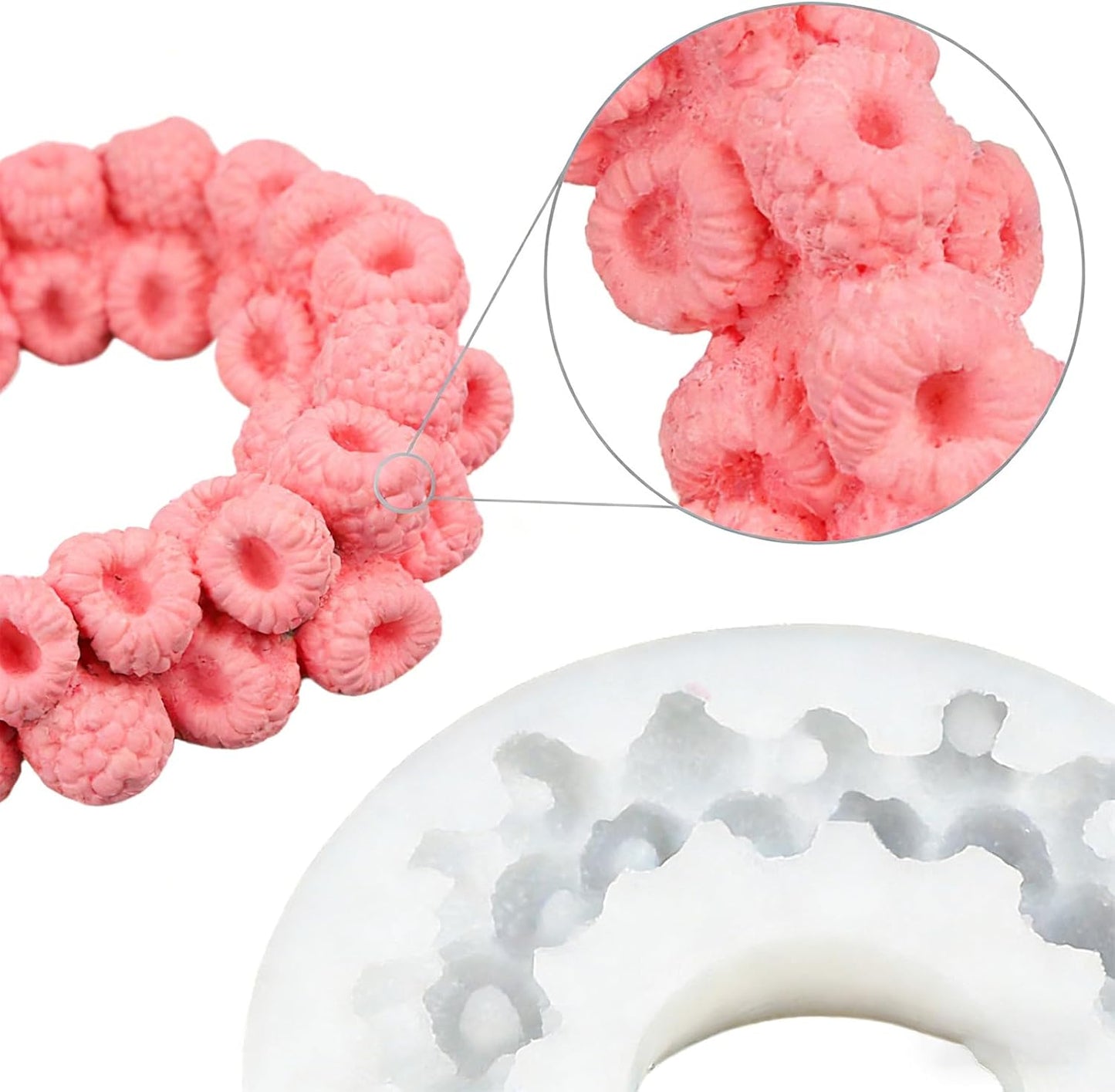 Molde de frambuesa de silicona 3D para hornear chocolate y dulces