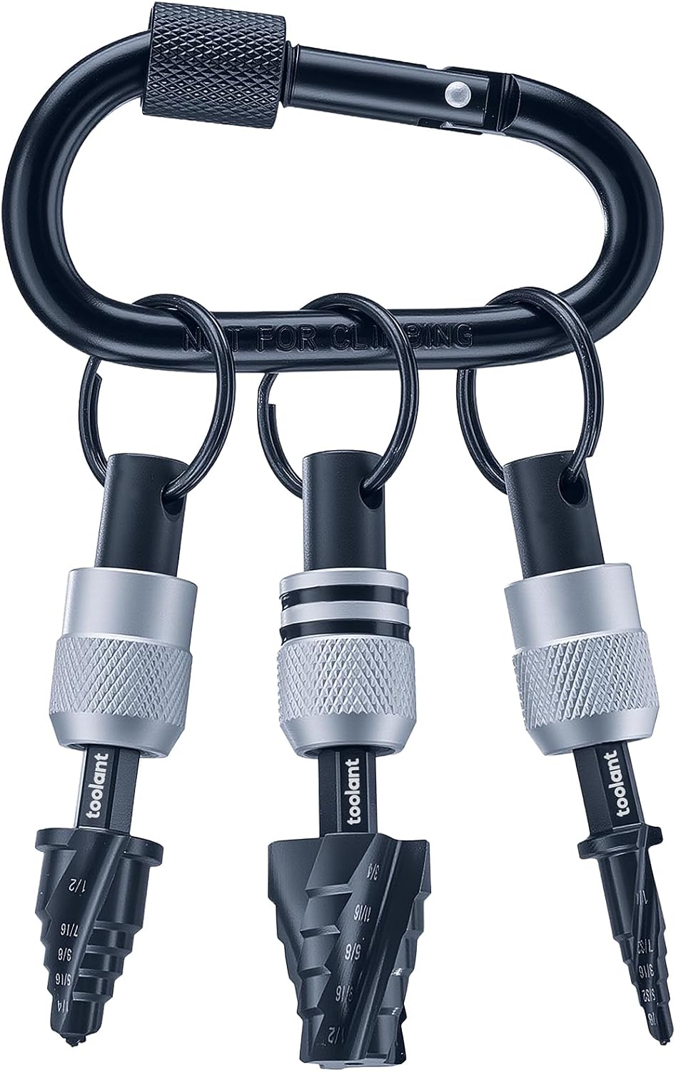 Set 3 brocas escalonadas HSS M2 vástago hex 1/4pulg