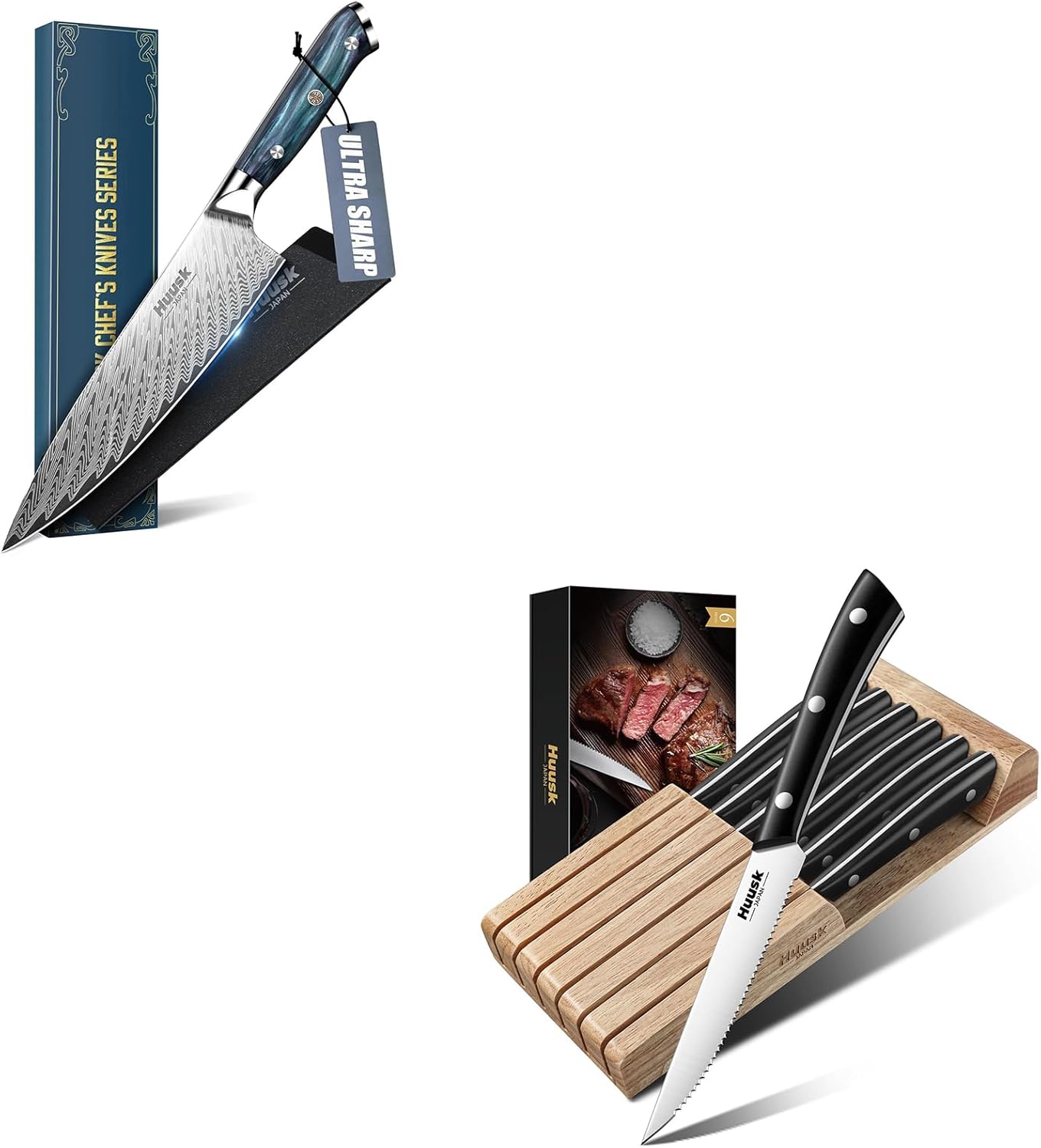 Set 6 Cuchillos Chef con Bloque y Funda Regalo