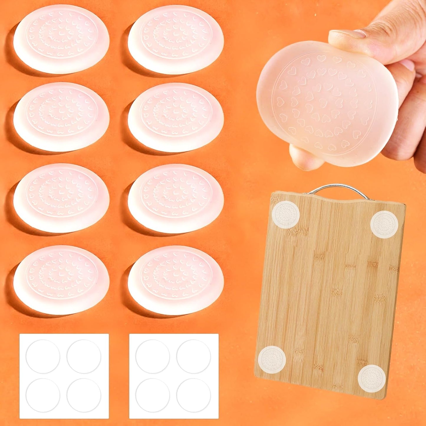 8 Pzas Almohadillas Antideslizantes para Tablas de Cortar