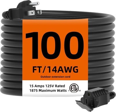 Cable extensión impermeable 100pies 3 clavijas 16AWG ETL