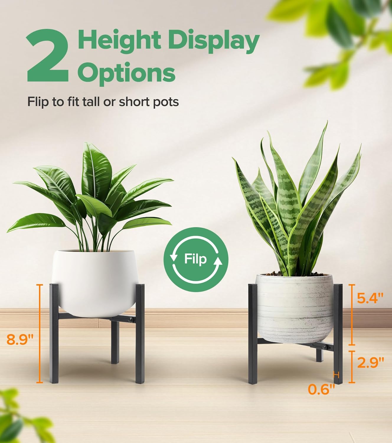 Soporte para plantas interior y exterior de metal resistente